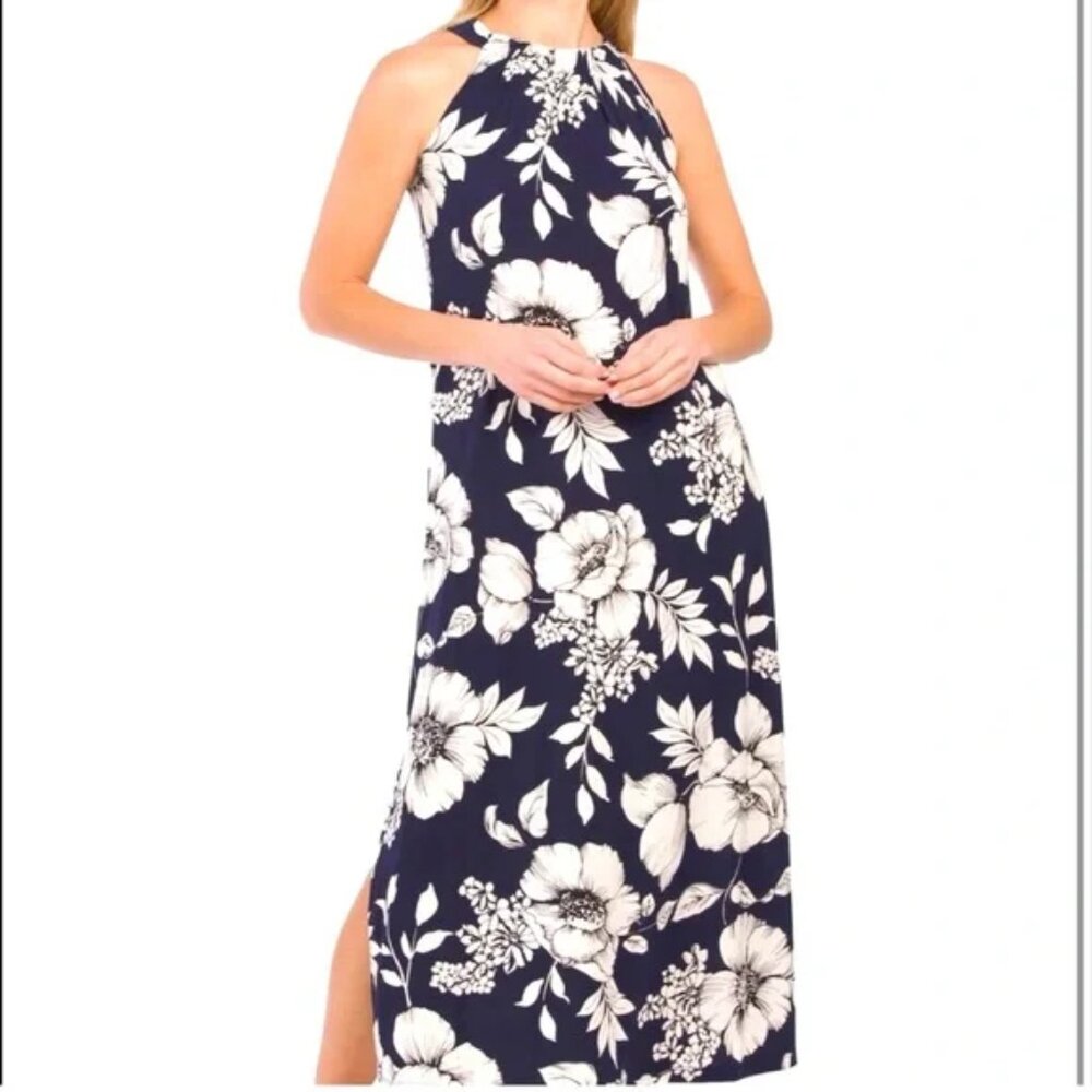 Sleeveless Floral Print Maxi Dress by Anne Klein- Size 10
